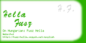 hella fusz business card